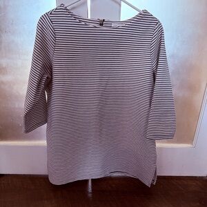 Coldwater Creek Black and White Striped Long Sleeve Top